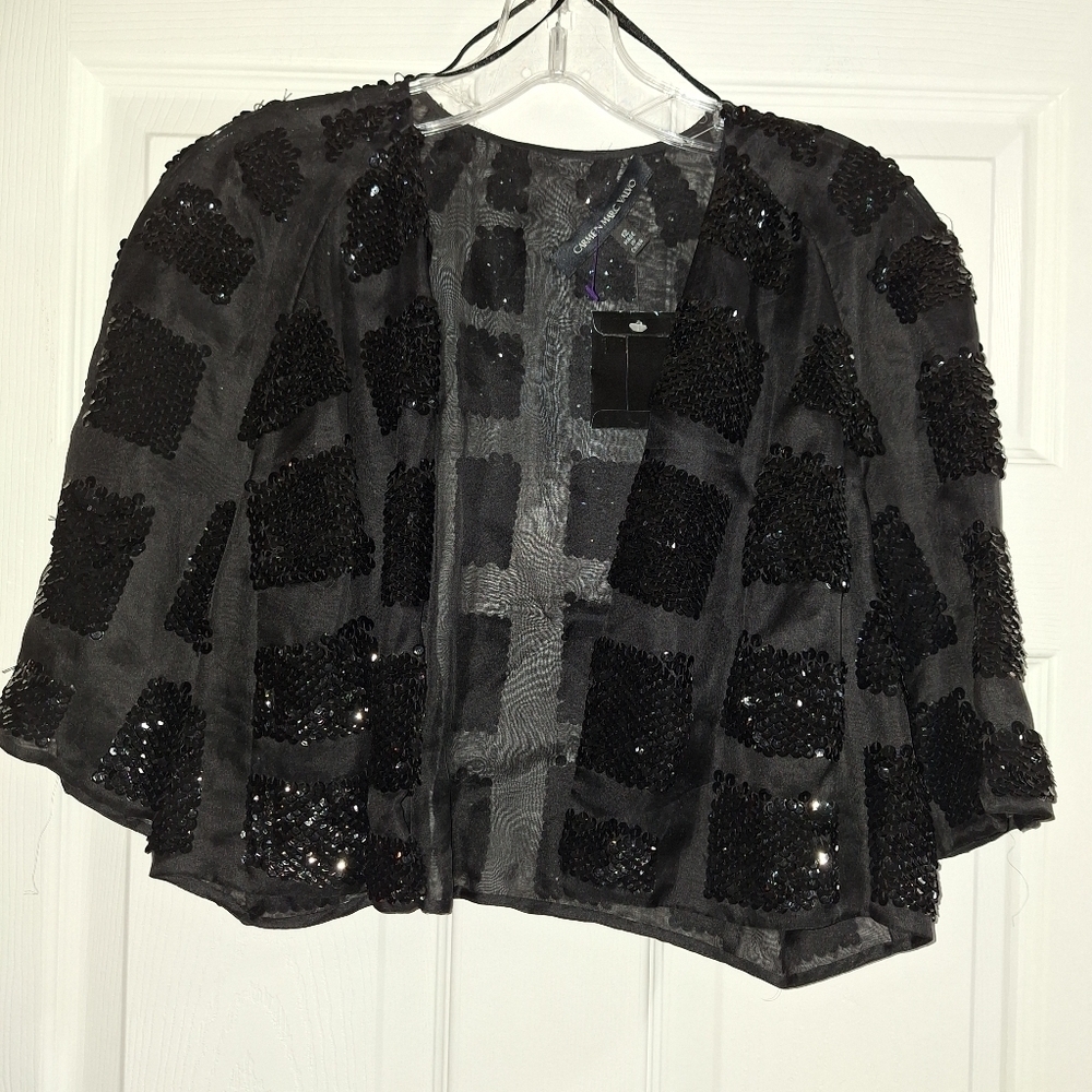 Carmen Marc Valvo cropped jacket size 12. NWT